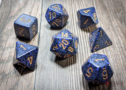 Chessex Speckled Golden Cobalt Polyhedral 7-Die Set