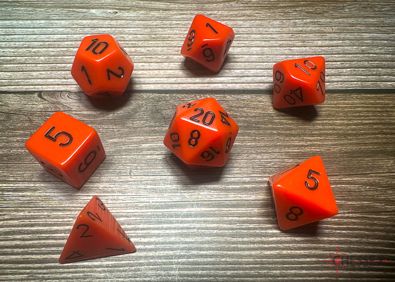 Chessex Orange/black Polyhedral 7-Die Set